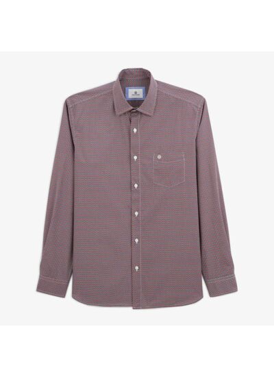 Chemise imprimé géométrique rouge