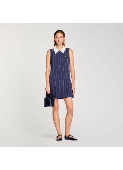 Robe courte à rayures
