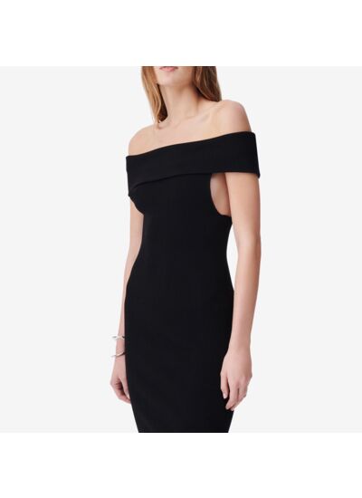 Robe Côtelée À Épaules Dénudées Adjo