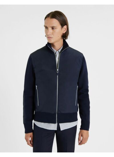 Cardigan Ernest en laine et coton marine
