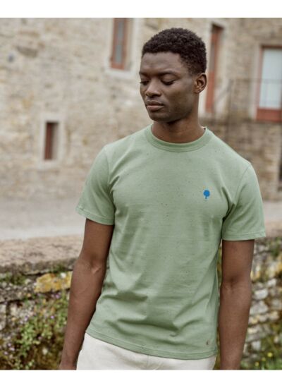 T-shirt kaki clair chiné