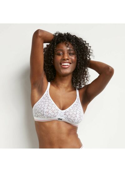 Soutien-gorge triangle en dentelle et basque tricolore Dim Héritage