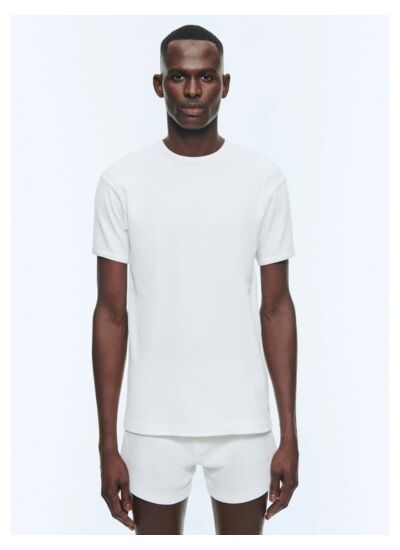 T-shirt Ringer côtelé en coton