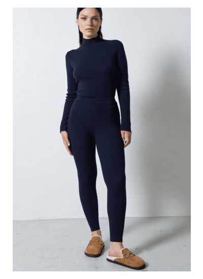 Legging en côte Gina BLEU NUIT