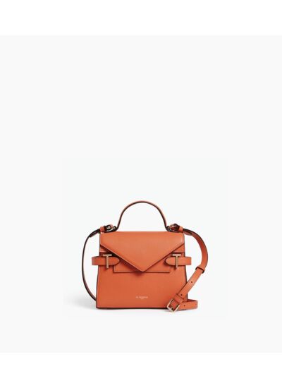 Petit sac à main double rabat Emilie en cuir grainé