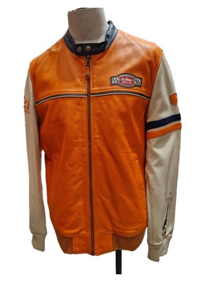 Blouson Cuir 24h Miles orange