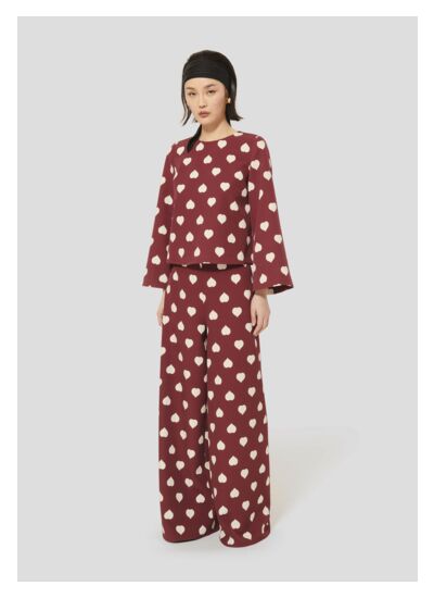 Pantalon Positivo-Bordeaux en Polyester