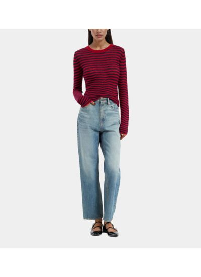 Pull En Mohair À Rayures Femme