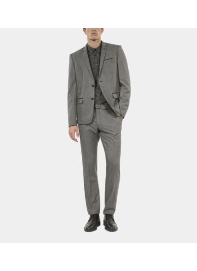 Veste De Costume Pied De Poule Noir Et Blanc Homme
