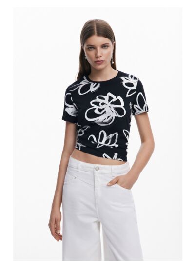 T-shirt à grande fleur