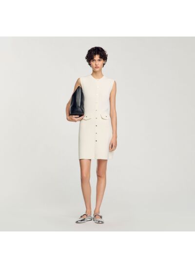 Robe courte en maille côtelée