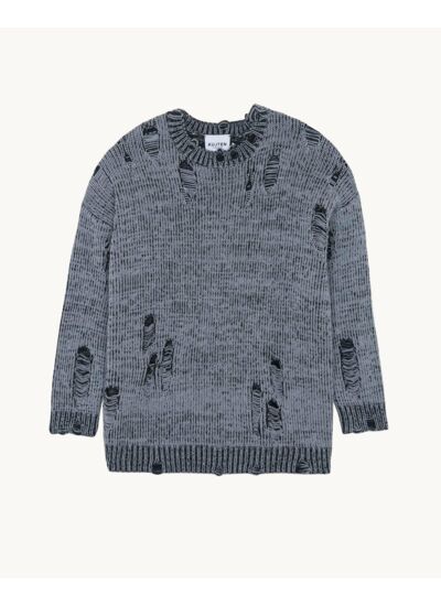 Pull Broken gris flanelle