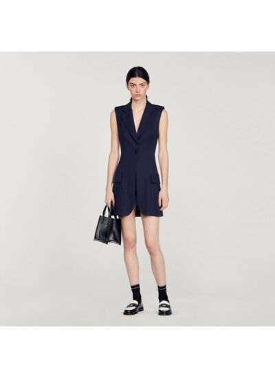 Robe courte tailleur plissée