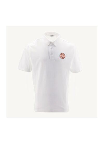 Polo blanc avec badge poitrine