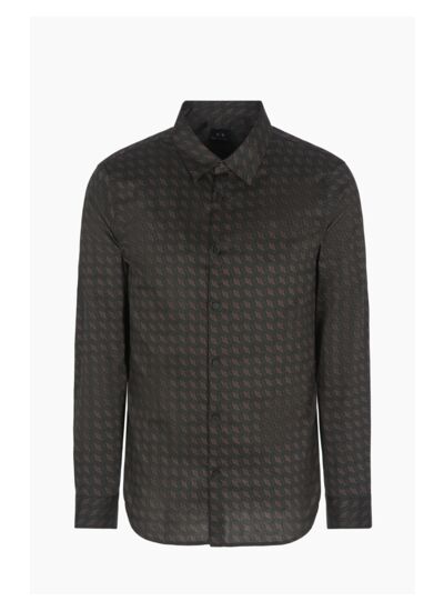 Chemise noire geom.l.s.