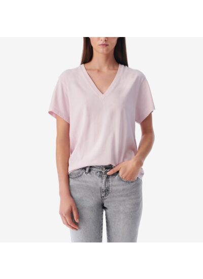 T-Shirt Col V À Logo Jolia