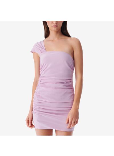 Robe Courte Asymétrique En Soie Raven