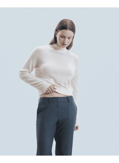 Pull Col Montant Strass Léger