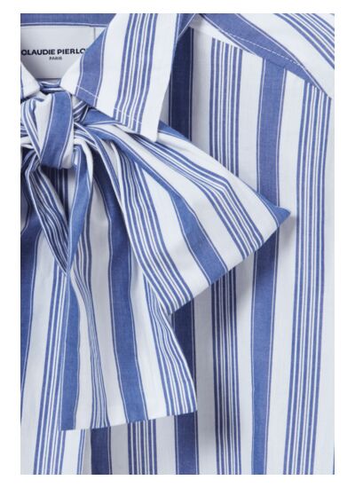 Chemise rayures col noeud