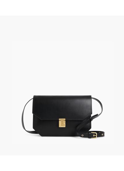 Sac bandoulière moyen modèle Rose en cuir lisse