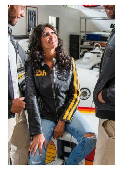 Blouson Cuir 24h Le Mans Femme Riley4 noir