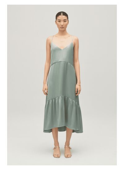 Robe midi satinée