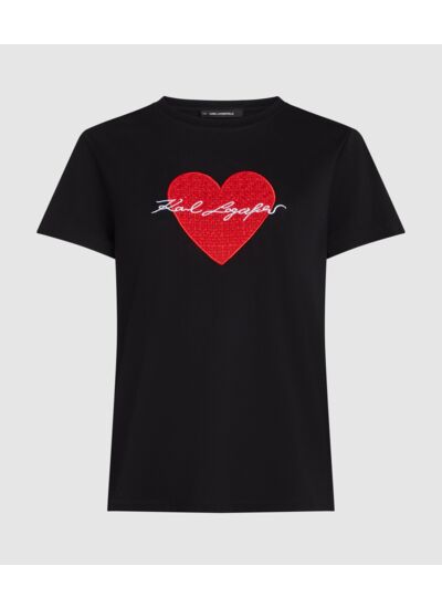SIGNATURE HEART BOUCLE T-SHIRT