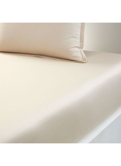 BOSS Home - Drap housse en satin de coton blanc, Loft