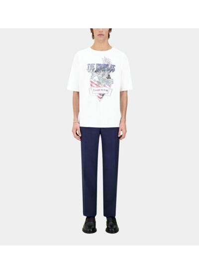 T-Shirt Blanc Avec Sérigraphie Chaos Eagle