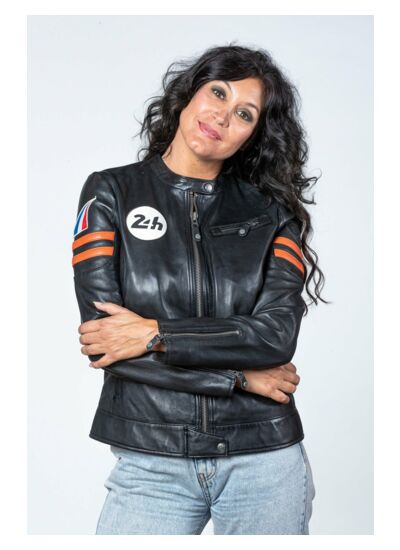 Blouson Cuir 24h Le Mans Femme Julia noir