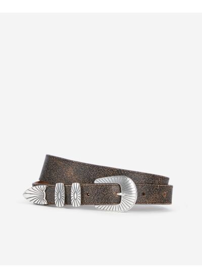 Ceinture Fine En Cuir Marron