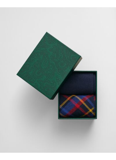 2-Pack Checked & Ribbed Socks Gift