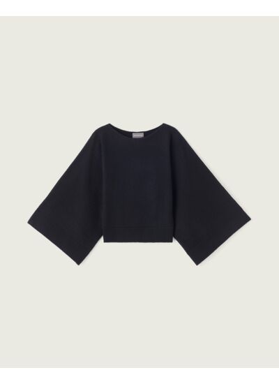 Ras de cou col bateau manches kimono - Femme - NOIR