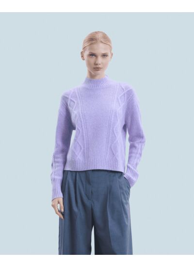 Pull Col Montant Torsades