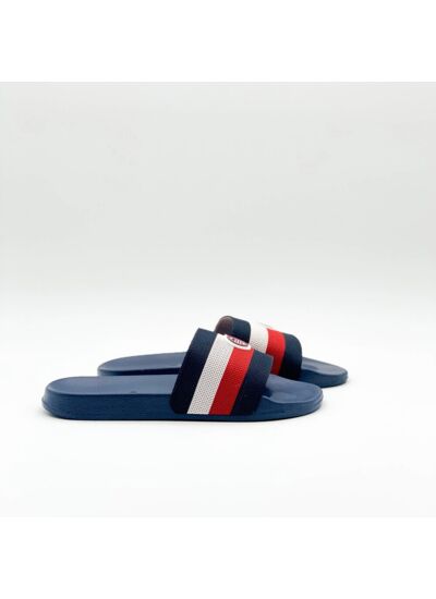 Claquettes à bandes tricolores POOL SLIDES