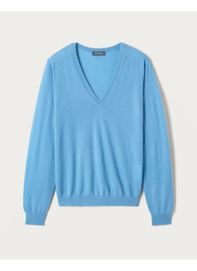 Pull col V ultrafin - Femme - AQUA