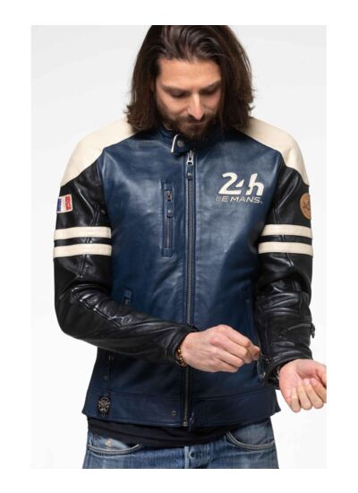 Blouson Cuir 24H Falcon Royal Blue