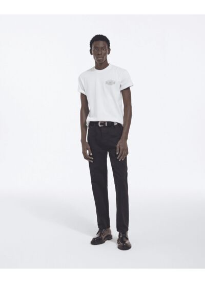 Pantalon 5 Poches Droit En Denim Noir Homme