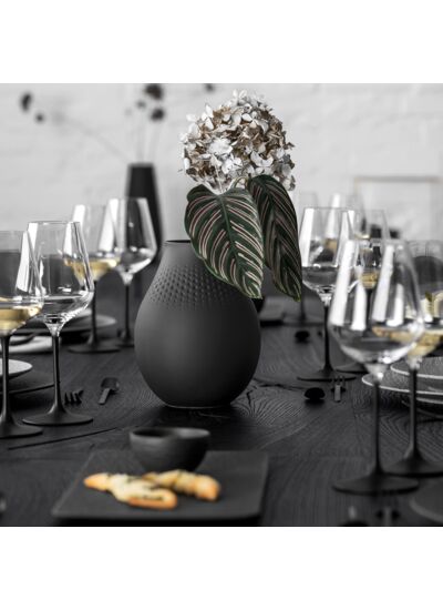Manufacture Collier noir Vase Perle haut 16x16x20cm