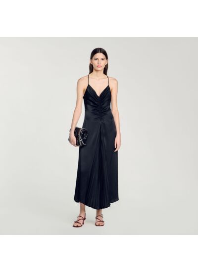 Robe longue satinée
