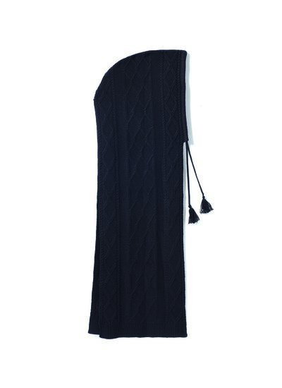 Écharpe capuche torsades - Accessoire - NOIR