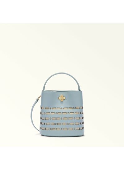 DANAE MINI BUCKET BAG - TESSUTO CANVAS+VITELLO SIDNEY