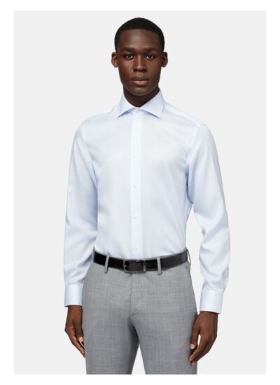 Chemise À Rayures En Coton Dobby Slim Fit