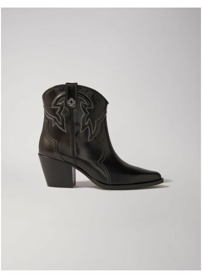 Bottines santiags en cuir
