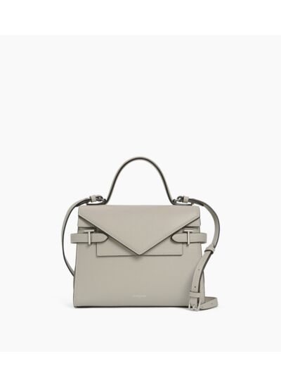 Sac à main double rabat moyen modèle Emilie en cuir grainé