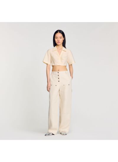 Chemise courte froncée