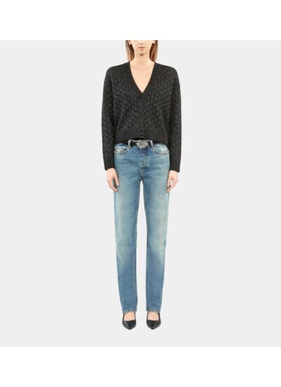 Cardigan Boutonne A Torsades Femme