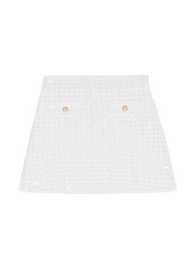 Jupe courte en maille à sequins