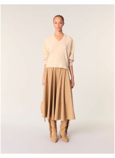 Pull col V en laine melangée
