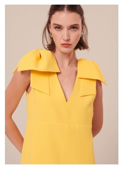 Robe Remarquable-Jaune en Polyester